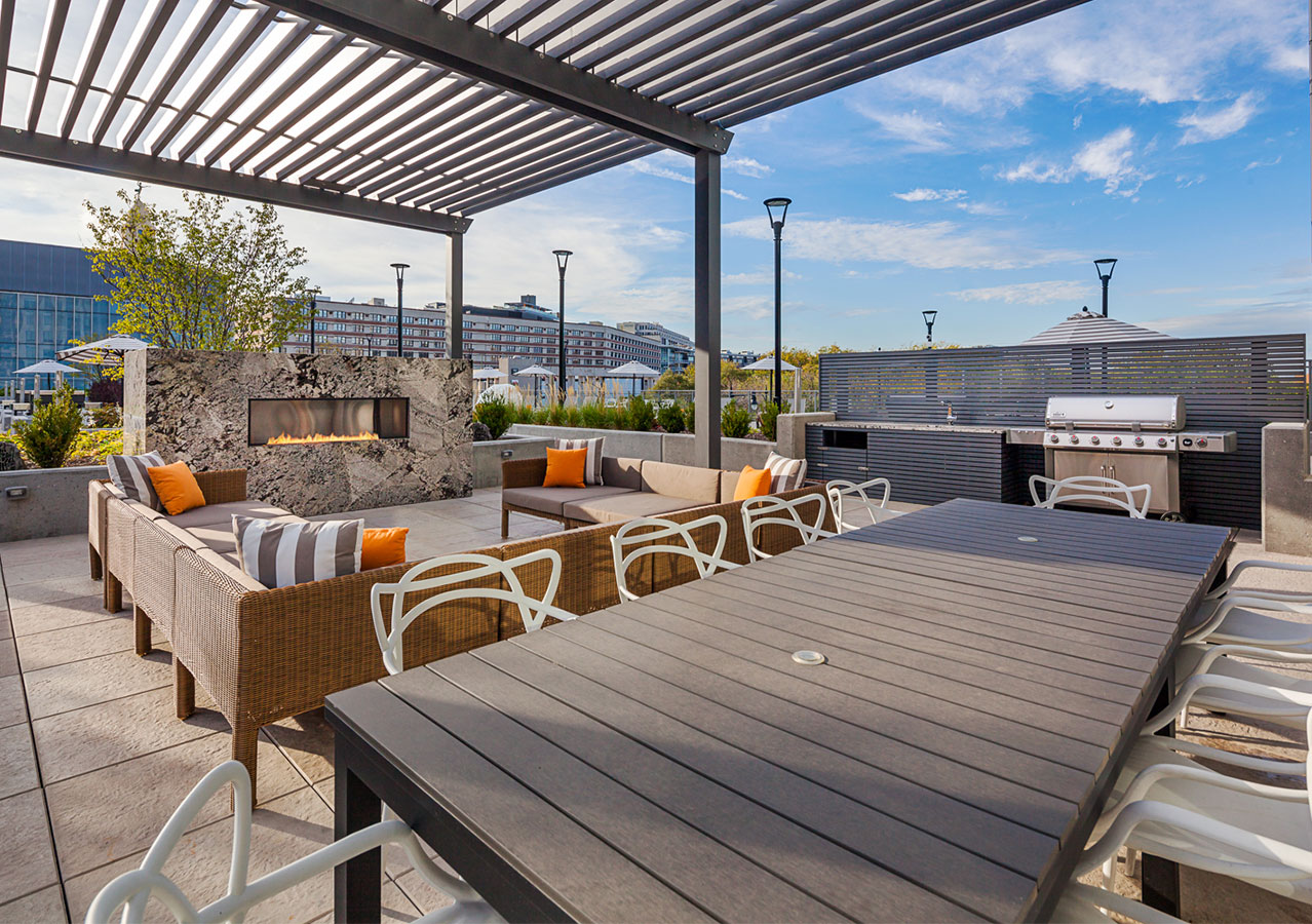 outdoor rooftop patio