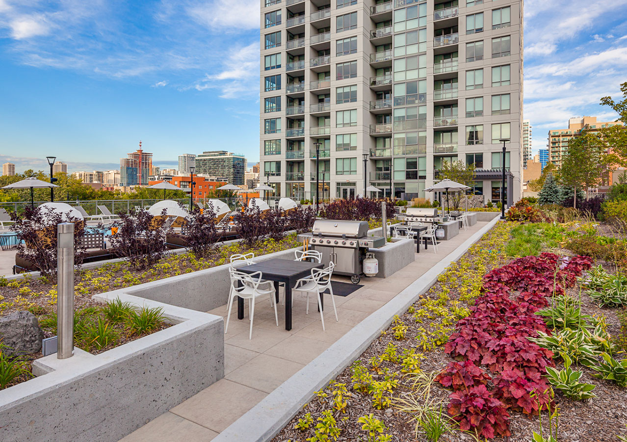 outdoor rooftop patio